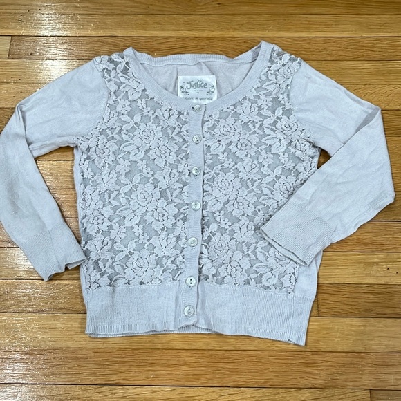Justice Girls’ Lace Front Cardigan - Picture 1 of 2
